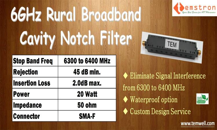 6G Rural Broadband Cavity Notch Filter