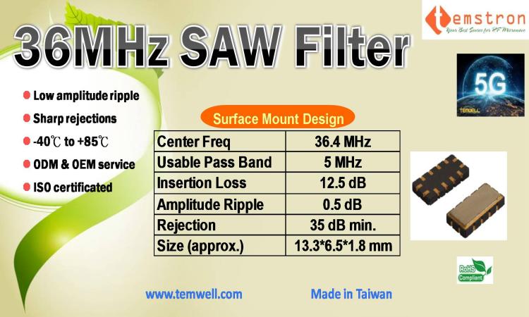 36.4MHz SAW Filter