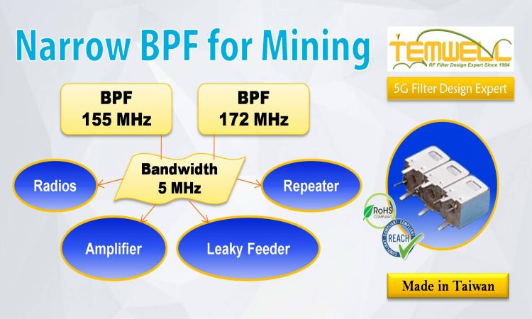 VHF Narrow Band Filter for Mining