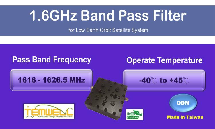 1.6G 30W Cavity BPF for Low Earth Orbit Satellite