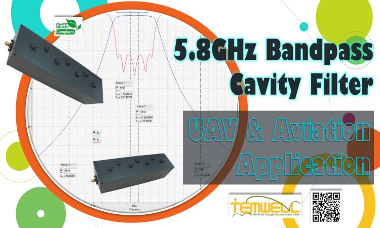 C-band 5.2G 5.4G 5.6G 5.8G Cavity BPF for Aviation & UAV