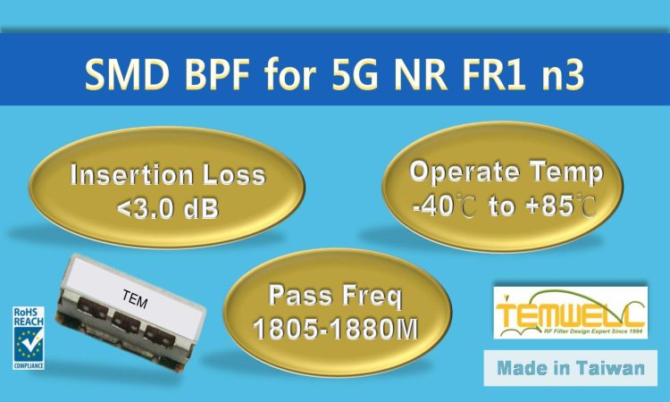 1805-1880MHz SMD BPF 5G n3