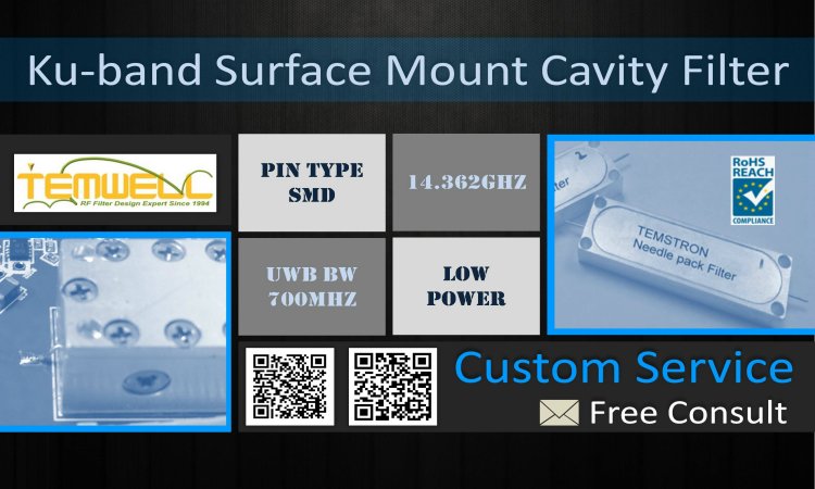 Ku-band 14GHz Cavity SMD Bandpass Filter for Satellite