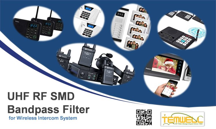 UHF 750MHz SMD Bandpass Filter for Wireless Intercom System