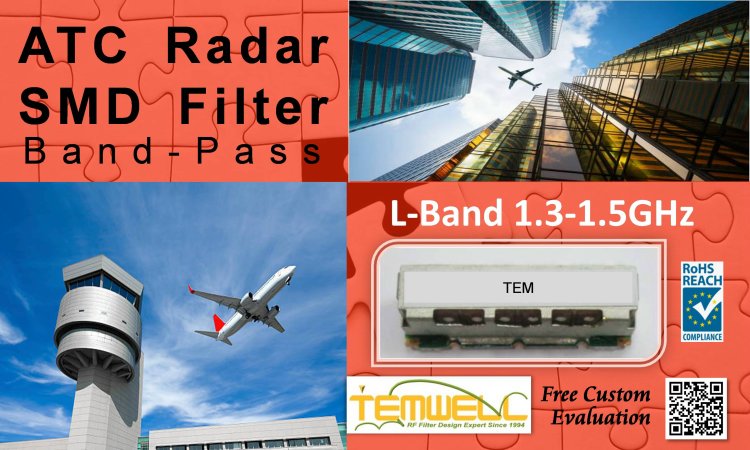 1350-1550MHz L-band SMD BPF for Air Traffic Control Radar