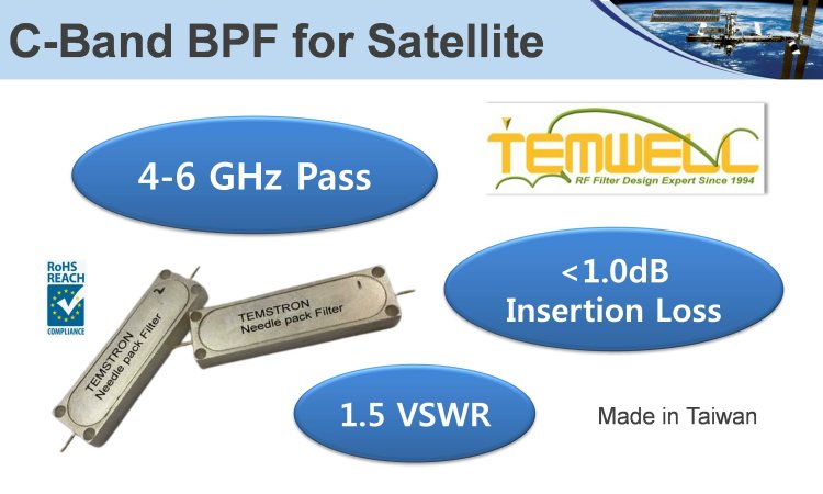 C-band 4-6GHz Cavity SMD Bandpass Filter for Satellite