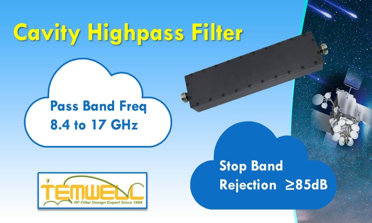 8.4-17GHz cavity Highpass Filter for Satellite Power Amplifier