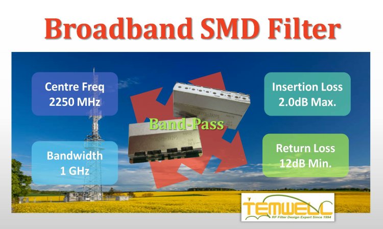 2.25GHz Broadband SMD Bandpass Filter for communications