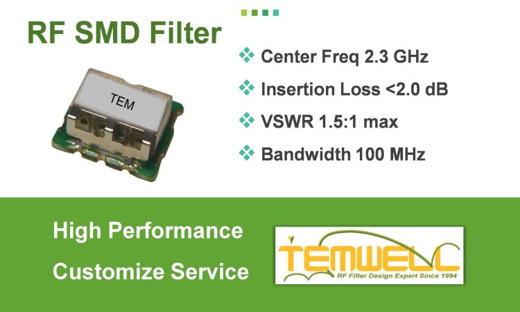 2250-2350MHz SMD Bandpass Filter for WCS band