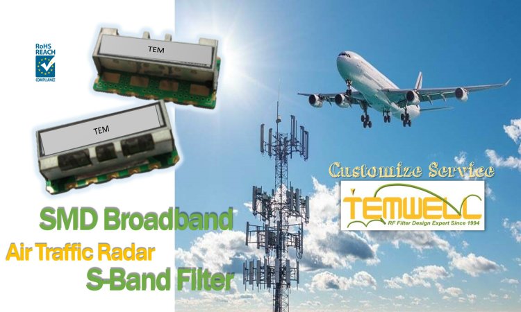 S-band 2250MHz Broadband SMD BPF for ATC Radar