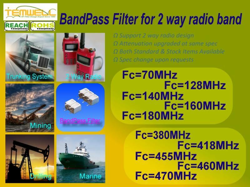 Standard BPF for 2 way radio design