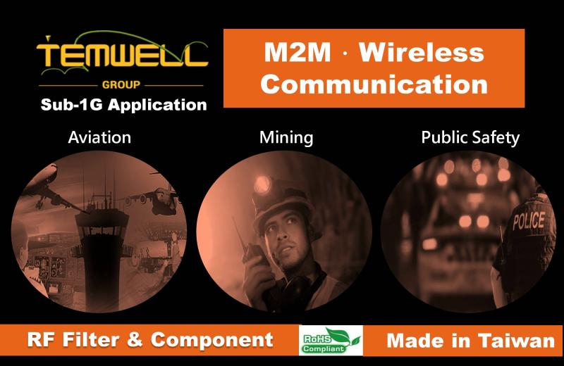 RF microwave components support Sub-1G application in Aviation, Mining, Public Safety.
