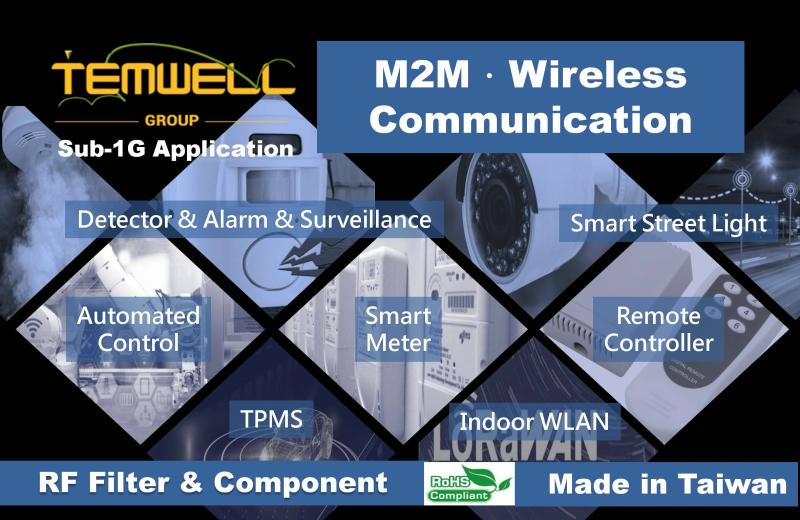 RF microwave components support Sub-1G application in detector, alarm, surveillance, automated control, smart street light, remote controller, indoor WLAN, smart meter, TPMS.