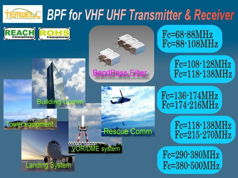 BPF For VHF UHF Transmitter & Receiver