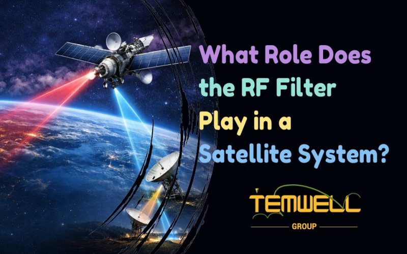 What role does the RF filter play in a satellite system?