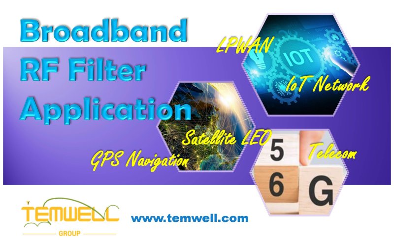 Broadband bandpass filter can applicated in 5G, 6G, GPS, Navigation, IoT Network, LPWAN..and more.