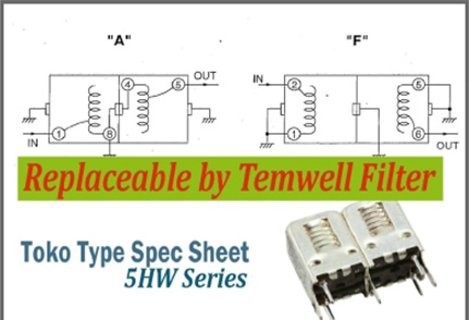 Temwell 5HW Series Toko Helical Filters