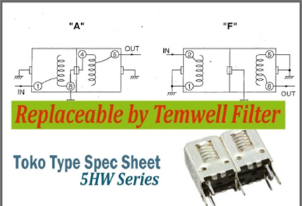 Temwell 5HW Series Toko Helical Filters Temwell 5HW Series Toko Helical Filters