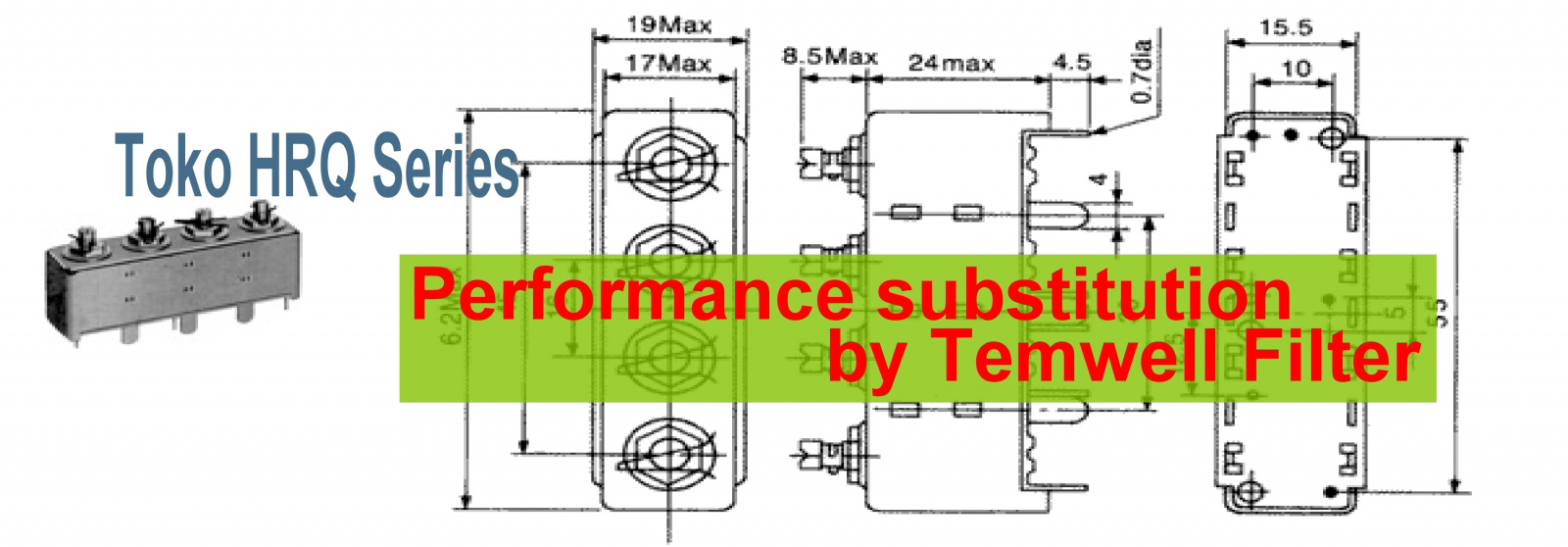 Temwell HRQ Series Toko Helical Filters Temwell HRQ Series Toko Helical Filters