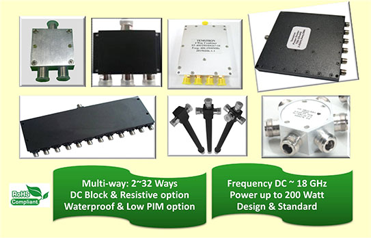 RF Splitter Combiners